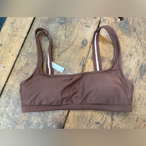 Madewell bikini top, brown, size Medium.